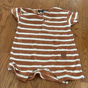 Souris mini Striped Brown and White Baby Romper